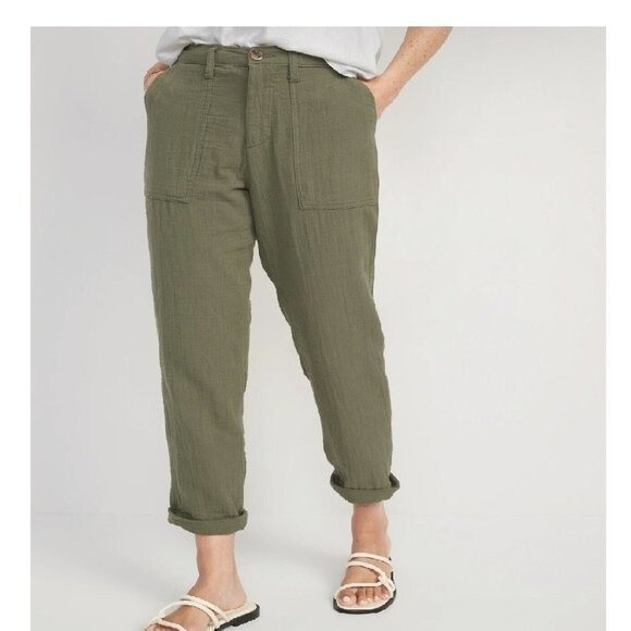 New Old Navy Women's High Waisted Cropped Tapered Workwear Pants​​​​​​​ - Picture 1 of 7